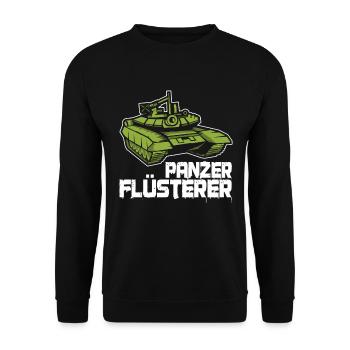 Panzer Flüsterer Soldat Arme Soldaten Fun Geschenk - Unisex Pullover - Schwarz - Vorne - Alina (178cm) & Michal (187cm)