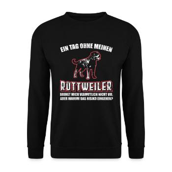 Rottweiler Tierliebe - Unisex Pullover - Schwarz - Vorne - Alina (178cm) & Michal (187cm)