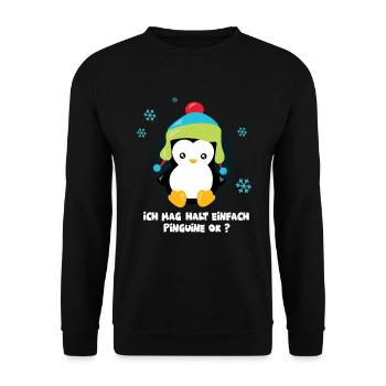 Penguins penguin penguin lover gift - Unisex Sweatshirt - black - Front - Alina (178cm) & Michal (187cm)
