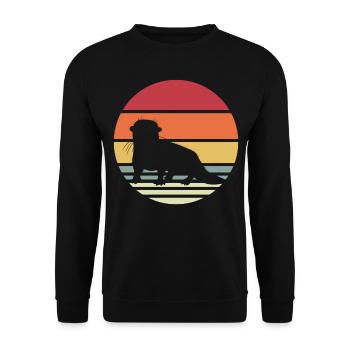 Otter Sea Otter - Unisex Sweatshirt - black - Front - Alina (178cm) & Michal (187cm)
