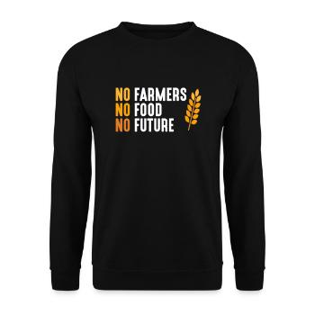 No Farmers - No Food - No Future - Bauer Landwirt - Unisex Pullover - Schwarz - Vorne - Alina (178cm) & Michal (187cm)
