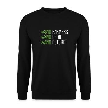 No Farmers - No Food - No Future - Farmer Farmer - Unisex Sweatshirt - black - Front - Alina (178cm) & Michal (187cm)