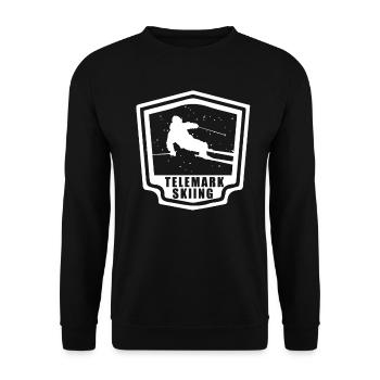 Telemark ski gift for skiing and winter sports - Unisex Sweatshirt - black - Front - Alina (178cm) & Michal (187cm)