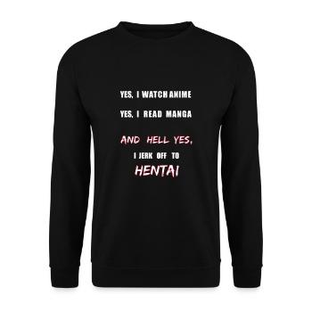 Hentai Anime Manga Otaku Japan - Unisex Sweatshirt - black - Front - Alina (178cm) & Michal (187cm)