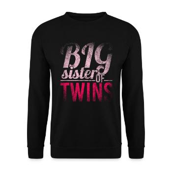 Big Sister Of Twins - Unisex Sweatshirt - black - Front - Alina (178cm) & Michal (187cm)