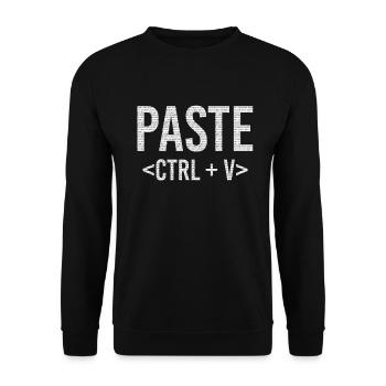 Copy And Paste IT Informatik STRG + V - Unisex Pullover - Schwarz - Vorne - Alina (178cm) & Michal (187cm)