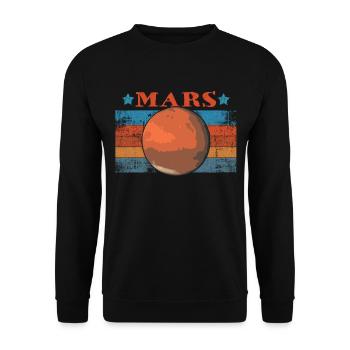 Vintage Retro Occupy Mars Space Astronaut Gift - Unisex Sweatshirt - black - Front - Alina (178cm) & Michal (187cm)