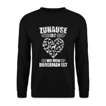 Dobermann - Unisex Pullover - Schwarz - Vorne - Alina (178cm) & Michal (187cm)