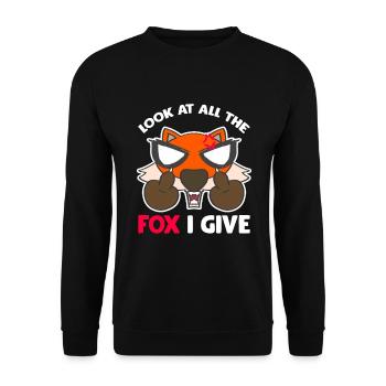 Fuchs Comic Füchse Kostüm Cosplay Geschenk - Unisex Pullover - Schwarz - Vorne - Alina (178cm) & Michal (187cm)