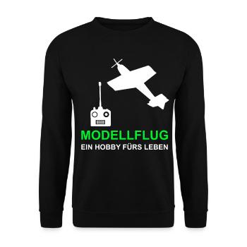Modellflug Hobby Modellflieger Flieger - Unisex Pullover - Schwarz - Vorne - Alina (178cm) & Michal (187cm)
