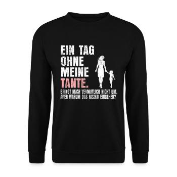 Tante Nichte - Unisex Pullover - Schwarz - Vorne - Alina (178cm) & Michal (187cm)