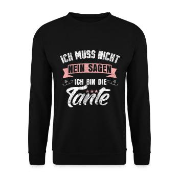 Tante - Unisex Pullover - Schwarz - Vorne - Alina (178cm) & Michal (187cm)