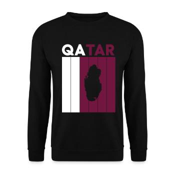 Drapeau et frontière du Qatar - Sweat-shirt Unisexe - noir - Devant - Alina (178cm) & Michal (187cm)