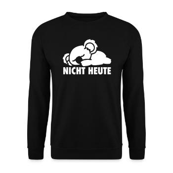 Koala Faul chillen nicht heute Sprüche Geschenk - Unisex Pullover - Schwarz - Vorne - Alina (178cm) & Michal (187cm)
