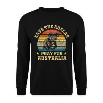 Koala retro gift - Unisex Sweatshirt - black - Front - Alina (178cm) & Michal (187cm)