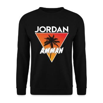 Jordanien mit Hauptstadt - Unisex Pullover - Schwarz - Vorne - Alina (178cm) & Michal (187cm)