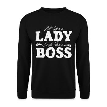 Agissez comme un t-shirt de dame - Sweat-shirt Unisexe - noir - Devant - Alina (178cm) & Michal (187cm)