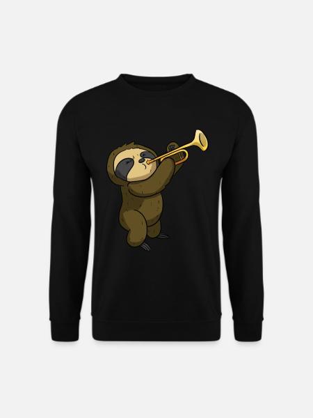 Trumpeter trumpet player sloth trumpet child - Unisex Sweatshirt - black