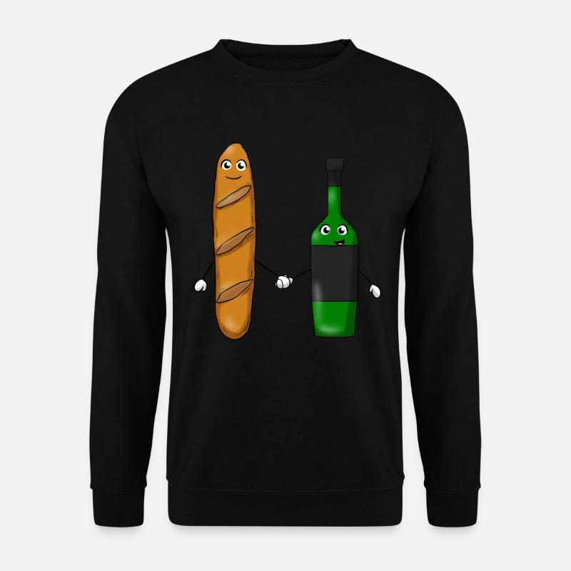 Baguette Wine - Unisex Pullover - Schwarz