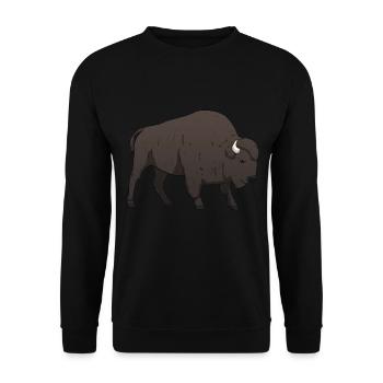 Buffle de bison - Sweat-shirt Unisexe - noir - Devant - Alina (178cm) & Michal (187cm)