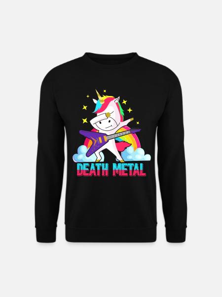Rocker licorne death metal - Sweat-shirt Unisexe - noir