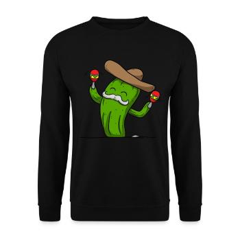 Cactus maracas sombrero - Unisex Sweatshirt - black - Front - Alina (178cm) & Michal (187cm)