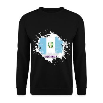 Guatemala flag with blob - Unisex Sweatshirt - black - Front - Alina (178cm) & Michal (187cm)