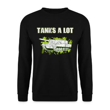 Tank Lover Panzerfahrer Panzer Spruch Lustig - Unisex Pullover - Schwarz - Vorne - Alina (178cm) & Michal (187cm)