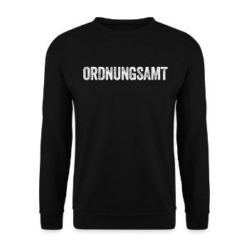 Ordnungsamt OA Beamter Kostüm Geschenk - Unisex Pullover - Schwarz - Vorne - Alina (178cm) & Michal (187cm)