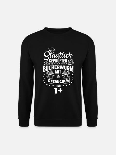 Staatlich geprüfter Bücherwurm - Unisex Pullover - Schwarz