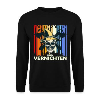 Fichten Sichten Und Vernichten Förster Holzfäller - Unisex Pullover - Schwarz - Vorne - Alina (178cm) & Michal (187cm)
