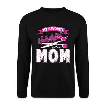 Barber mom - Unisex Sweatshirt - black - Front - Alina (178cm) & Michal (187cm)