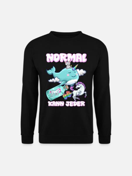 NORMAL kann jeder Einhorn Universum lustig - Unisex Pullover - Schwarz