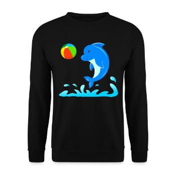dauphin - Sweat-shirt Unisexe - noir - Devant - Alina (178cm) & Michal (187cm)