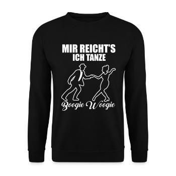 Boogie Woogie Tanzen Tänzer Geschenk - Unisex Pullover - Schwarz - Vorne - Alina (178cm) & Michal (187cm)