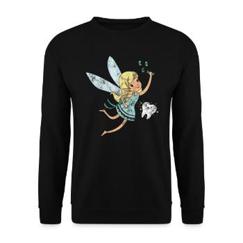 Fée des dents et pluie d'argent - Sweat-shirt Unisexe - noir - Devant - Alina (178cm) & Michal (187cm)
