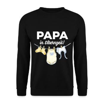 PAPA MACHT DAS schon! GESCHENKIDEE elternzeit - Unisex Pullover - Schwarz - Vorne - Alina (178cm) & Michal (187cm)