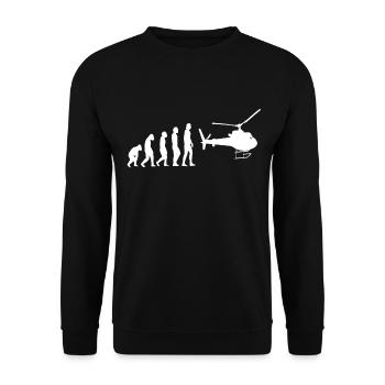 Hubschrauber helli Hellikopter Pilot Fliegen - Unisex Pullover - Schwarz - Vorne - Alina (178cm) & Michal (187cm)