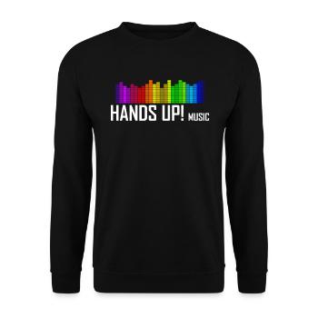 Hands Up Musik Dancecore Techno - Unisex Pullover - Schwarz - Vorne - Alina (178cm) & Michal (187cm)