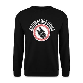 Schweigefuchs Lehrer Erzieher Pädagoge Geschenk - Unisex Pullover - Schwarz - Vorne - Alina (178cm) & Michal (187cm)