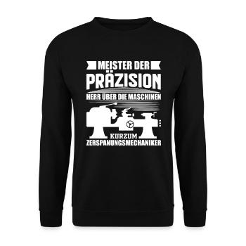 Zerspanungsmechaniker Drehbank Retro Geschenk - Unisex Pullover - Schwarz - Vorne - Alina (178cm) & Michal (187cm)