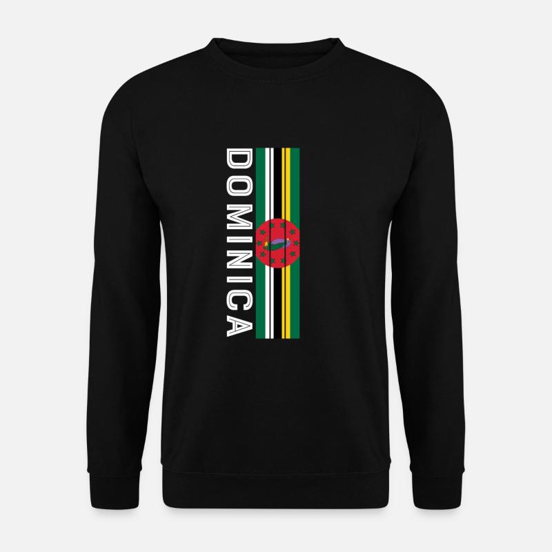 dominica Landesfarbe in Streifen - Unisex Pullover - Schwarz