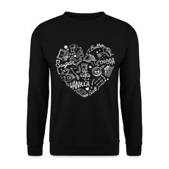 Cuisson coeur baker boulanger gâteau tarte cadeau - Sweat-shirt Unisexe - noir - Devant - Alina (178cm) & Michal (187cm)