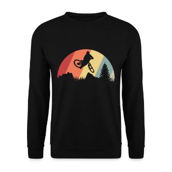 Mountain bike retro - Unisex Sweatshirt - black - Front - Alina (178cm) & Michal (187cm)