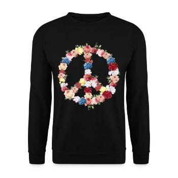 Peace sign - Unisex Sweatshirt - black - Front - Alina (178cm) & Michal (187cm)