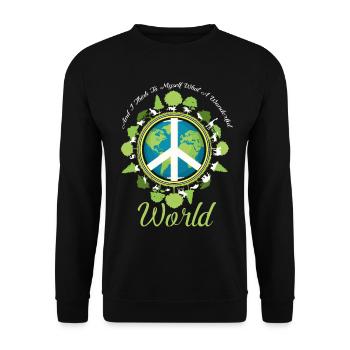 Frieden Natur - Unisex Pullover - Schwarz - Vorne - Alina (178cm) & Michal (187cm)
