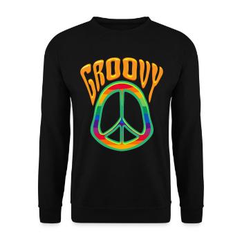 Frieden Liebe Peacezeichen - Unisex Pullover - Schwarz - Vorne - Alina (178cm) & Michal (187cm)