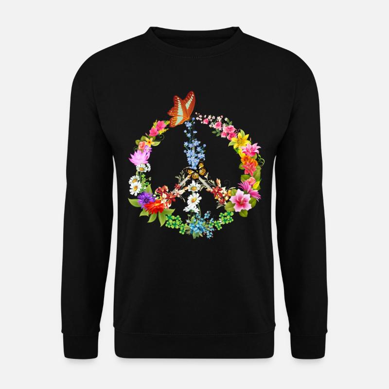 Peace sign butterfly - Unisex Sweatshirt - black