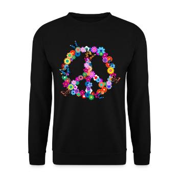 paix - Sweat-shirt Unisexe - noir - Devant - Alina (178cm) & Michal (187cm)
