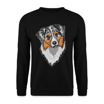 Australian Sheperd Aussie dog - Unisex Sweatshirt - black - Front - Alina (178cm) & Michal (187cm)
